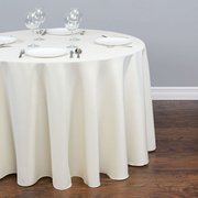 Round Ivory Polyester Tablecloth Round Ivory Polyester Tablecloth
