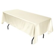 60 X 102 In. Rectangular Satin Tablecloth Ivory 60 X 102 In. Rectangular Satin Tablecloth Ivory