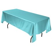 60 X 102 In. Rectangular Satin Tablecloth Turquoise 60 X 102 In. Rectangular Satin Tablecloth Turquoise