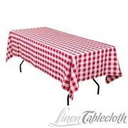 60 X 102 In. Rectangular Tablecloth Red & White Checkered 60 X 102 In. Rectangular Tablecloth Red & White Checkered