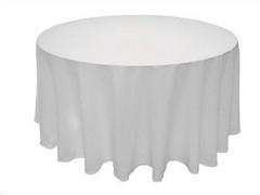 108 inch Round Polyester Tablecloth White 108 inch Round Polyester Tablecloth White