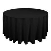 108 inch Round Polyester Tablecloth Black 108 inch Round Polyester Tablecloth Black